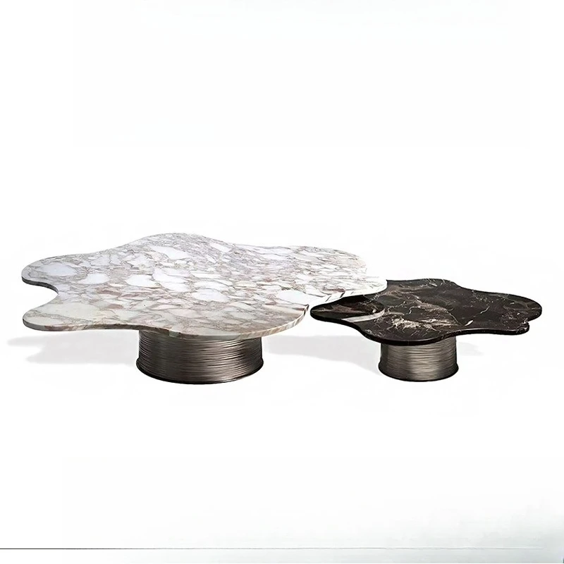 Light luxury marble cloud coffee table, villa home living room irregular combination metal tea table
Light luxury marble cloud coffee table, villa home living room irregular combination metal tea table