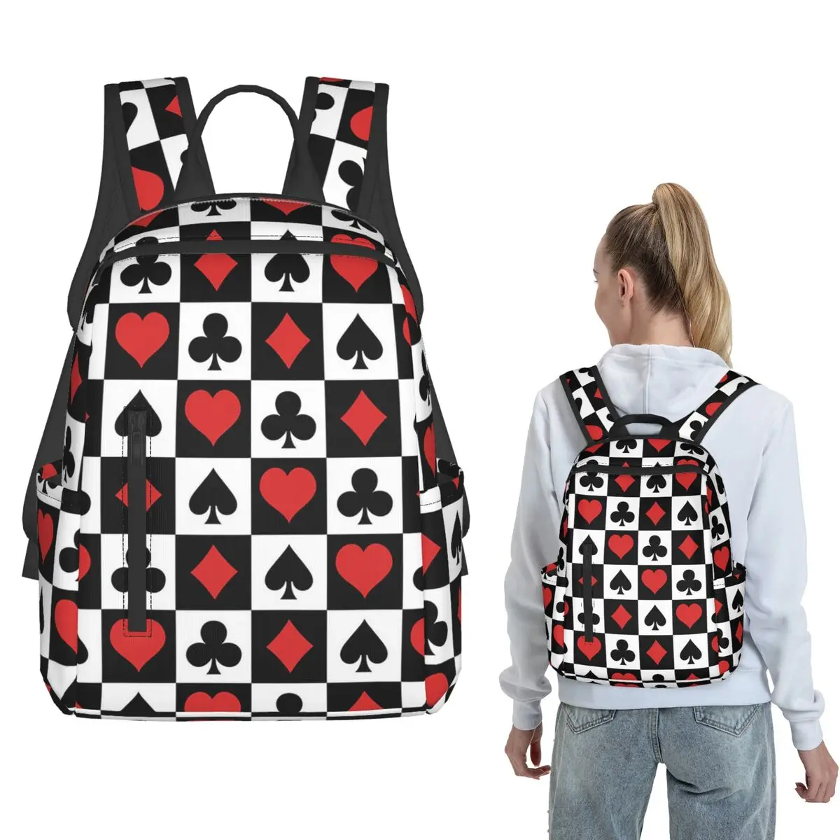Playing Cards Symbols Pattern Backpack Daypack Boys Girls BookBag School Bag Shoulder Bags for Men Women
Playing Cards Symbols Pattern Backpack Daypack Boys Girls BookBag School Bag Shoulder Bags for Men Women