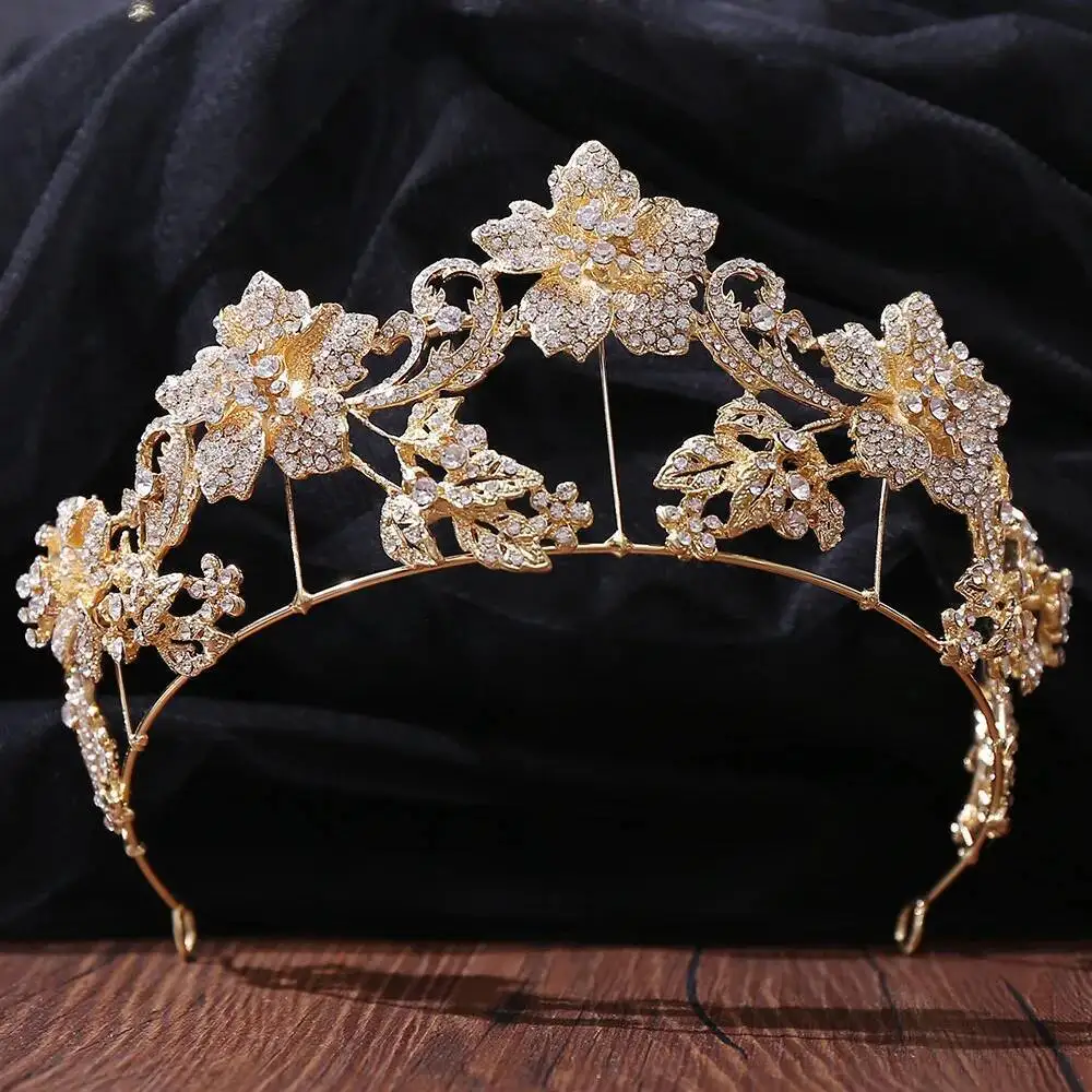 Wedding Tiaras Bride Flowers Crown Gold Color Crystal Bridal Tiaras Noiva Headpiece Wedding Hair Jewelry Rhinestone Diadem
Wedding Tiaras Bride Flowers Crown Gold Color Crystal Bridal Tiaras Noiva Headpiece Wedding Hair Jewelry Rhinestone Diadem