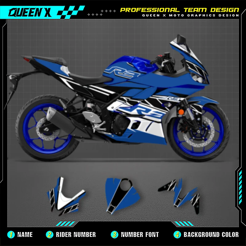 Queen X MOTOR For YAMAHA R3 2019 2020 2021 2022 2023 r3 Full Fairing Motorcycle Graphics Decals Stickers Kits 003
Queen X MOTOR For YAMAHA R3 2019 2020 2021 2022 2023 r3 Full Fairing Motorcycle Graphics Decals Stickers Kits 003