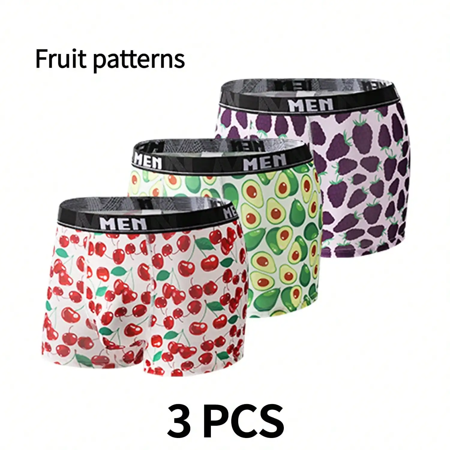 3-Pack Mens Fruit Print Briefs Comfortable Ice Silk Breathable Underwear
3-Pack Mens Fruit Print Briefs Comfortable Ice Silk Breathable Underwear