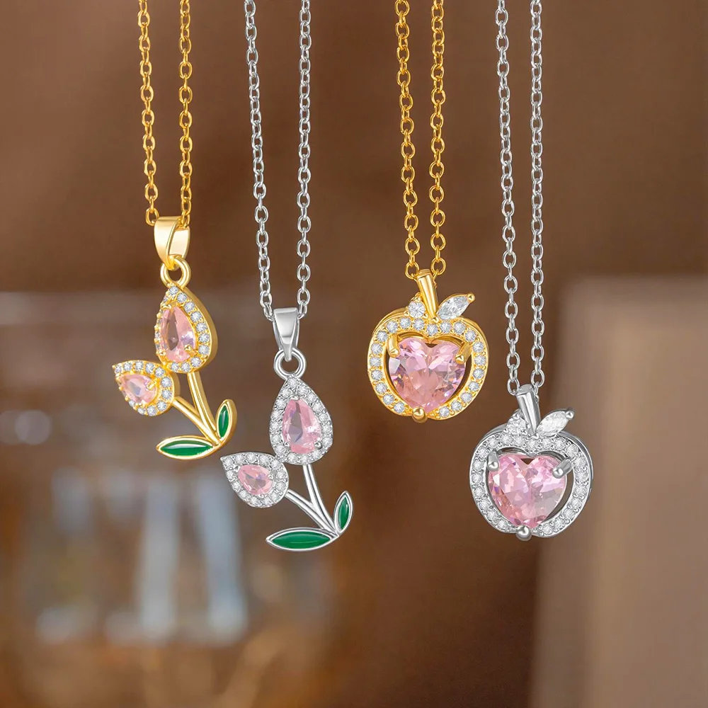 Rose Apple Copper Pendant Necklace Luxury High Sense Clavicle Chain Fashion Versatile Temperament Jewelry for Women
Rose Apple Copper Pendant Necklace Luxury High Sense Clavicle Chain Fashion Versatile Temperament Jewelry for Women