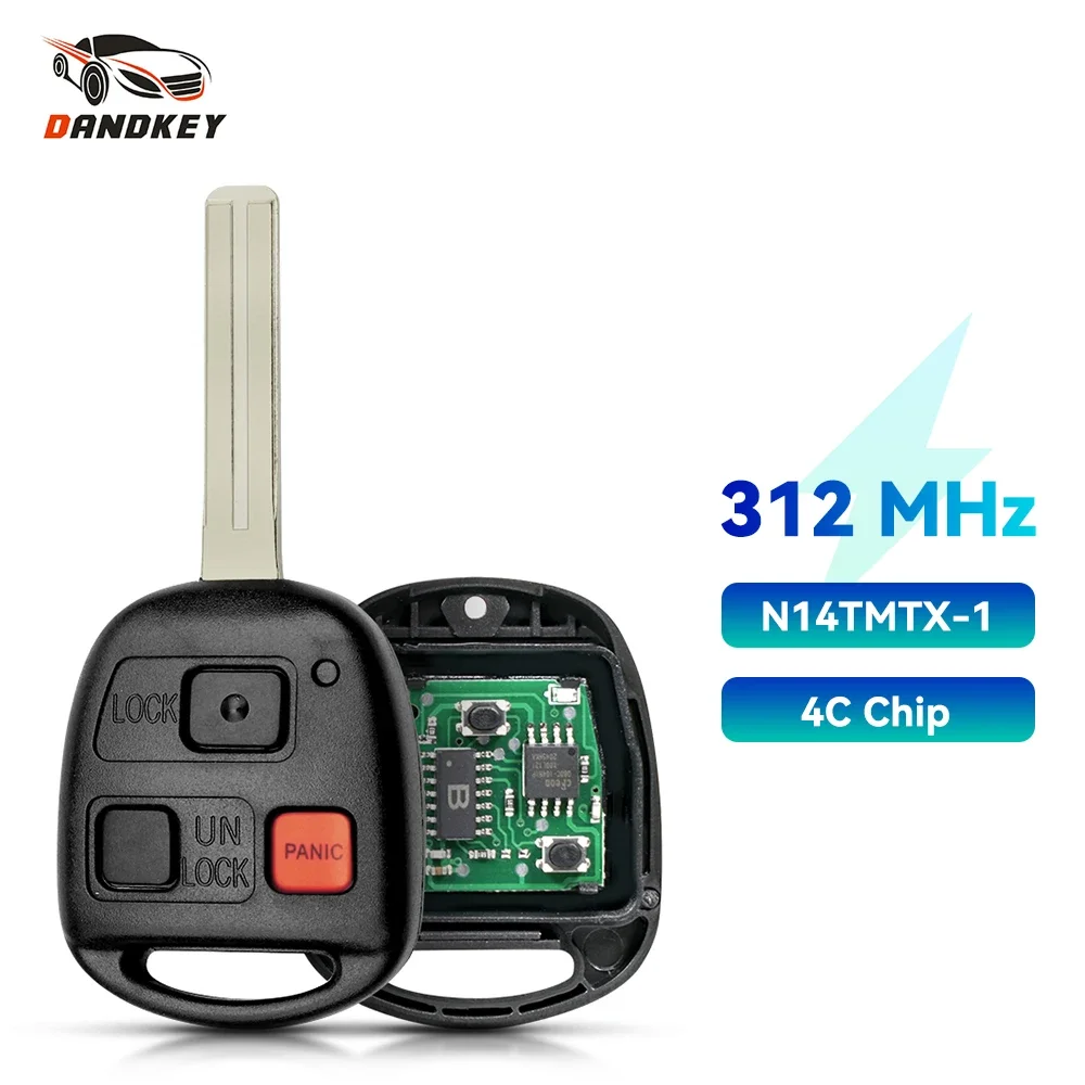 Dandkey 312MHz 4C Chip N14TMTX-1 3 Button Remote Car Key For Lexus RX300 1999 2000 2001 2002 2003 Car keys With Battery
Dandkey 312MHz 4C Chip N14TMTX-1 3 Button Remote Car Key For Lexus RX300 1999 2000 2001 2002 2003 Car keys With Battery