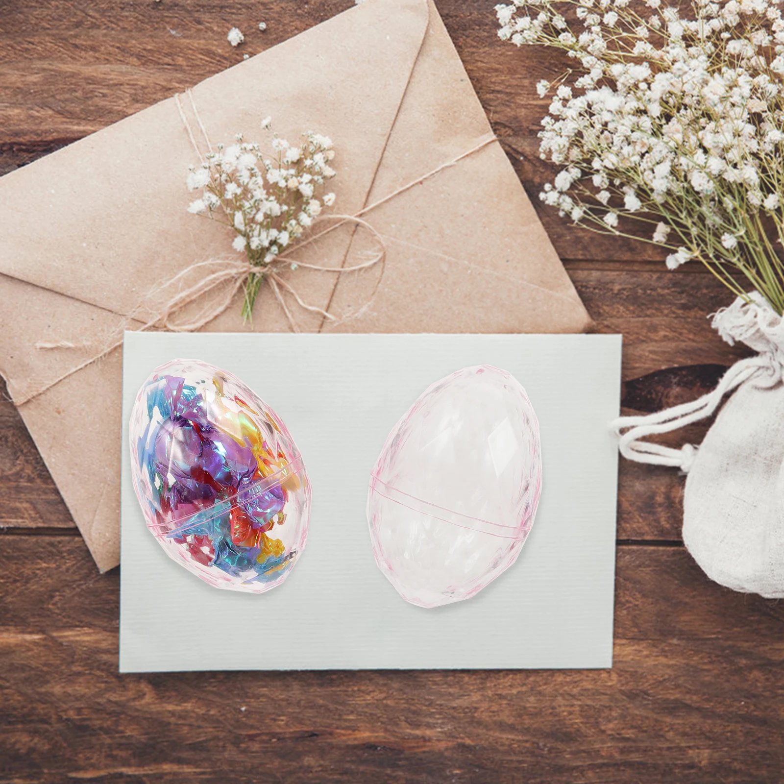 Plastic Ball Candy Boxes Clear Fillable Egg Shaped Ornaments for Wedding Party DIY Crafts Holiday Gift Packaging
Plastic Ball Candy Boxes Clear Fillable Egg Shaped Ornaments for Wedding Party DIY Crafts Holiday Gift Packaging