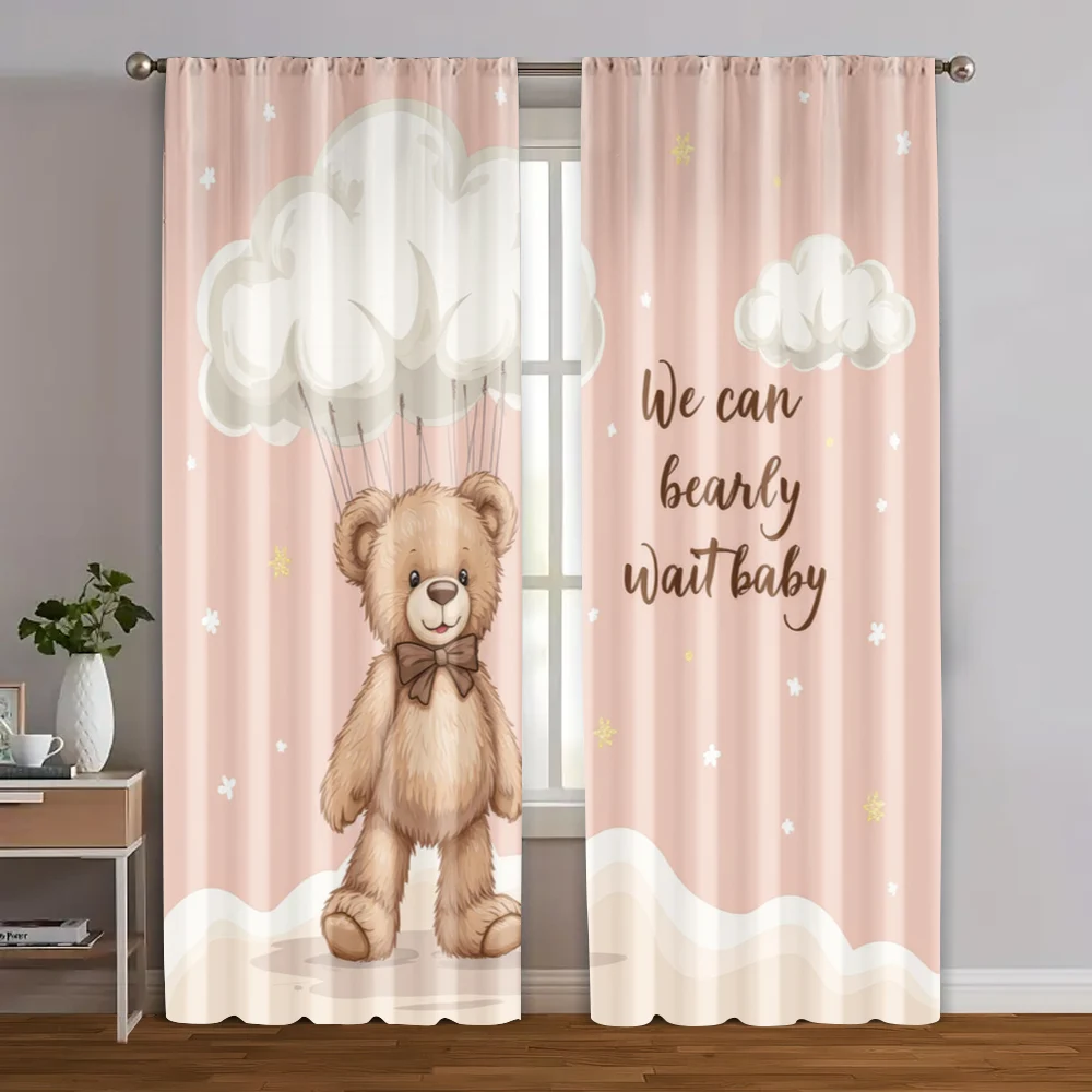 2pcs, Curtains 2D print Happy Bear Durable 100% Polyester Fabric (without rod) Thermal Insulation, and Room Darkening Functions
2pcs, Curtains 2D print Happy Bear Durable 100% Polyester Fabric (without rod) Thermal Insulation, and Room Darkening Functions