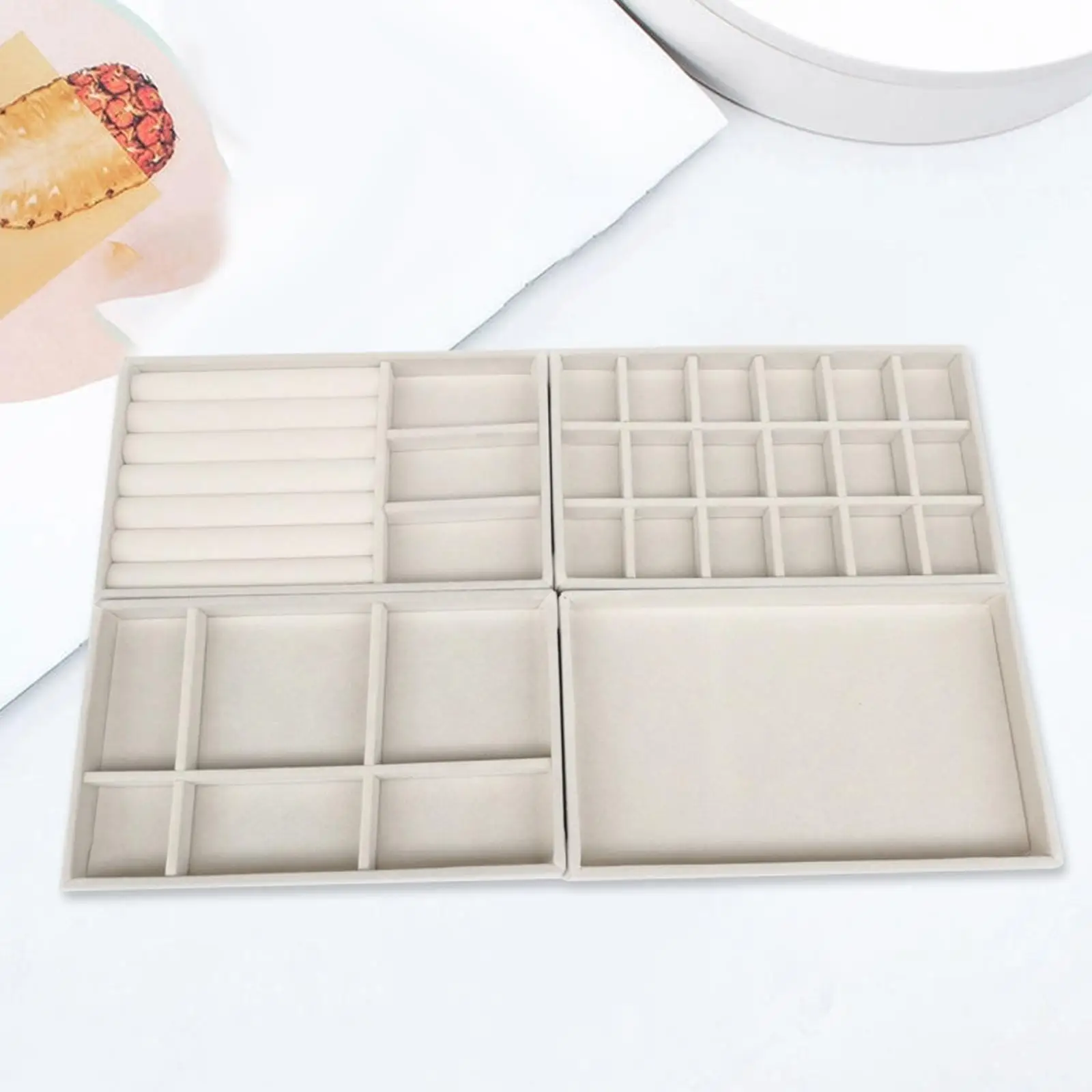 4 Pieces Jewelry Trays Organizer Trays Insert Divider for Bangle Ring Drawer 
4 Pieces Jewelry Trays Organizer Trays Insert Divider for Bangle Ring Drawer