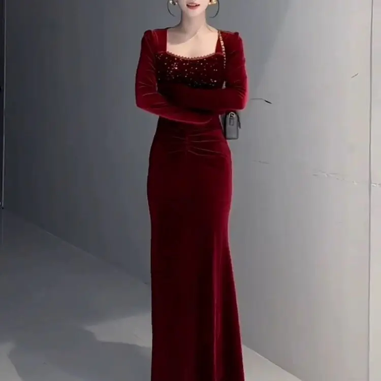 Женские платья 2025 года, новинка осени-зимы, шифоновое платье с v-образным вырезом и v-образным вырезом, шикарное тонкое длинное платье, модное элегантное праздничное женское праздничное платье TS412
Женские платья 2025 года, новинка осени-зимы, шифоновое платье с v-образным вырезом и v-образным вырезом, шикарное тонкое длинное платье, модное элегантное праздничное женское праздничное платье TS412