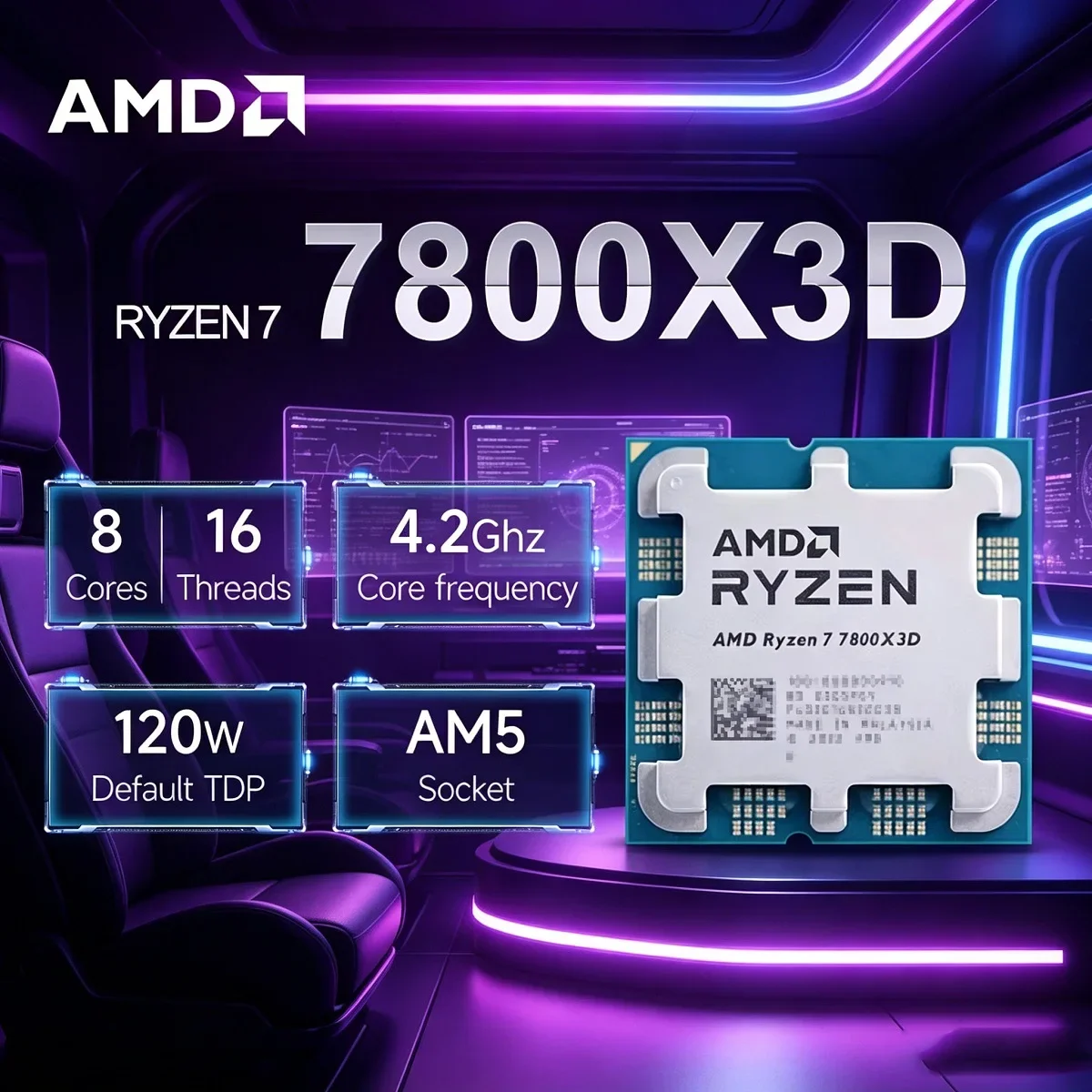 NEW AMD Ryzen 7 7800X3D Desktop CPU R7 7800X3D 4.2GHz 8-Core 16-Thread DDR5 5NM Socket AM5 96MB L3 Cache Without Cooler
NEW AMD Ryzen 7 7800X3D Desktop CPU R7 7800X3D 4.2GHz 8-Core 16-Thread DDR5 5NM Socket AM5 96MB L3 Cache Without Cooler