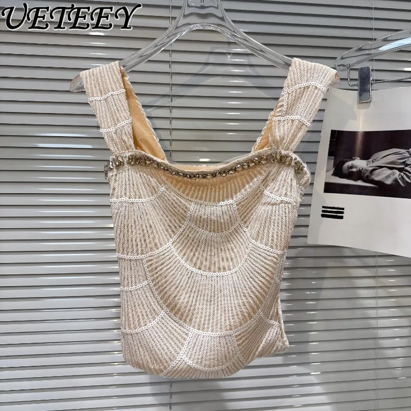 2025 Summer New Temperament Socialite Tank Tops Gem Diamond Edge Sequins Pattern Heavy Industry Outerwear Sling Short Vest
2025 Summer New Temperament Socialite Tank Tops Gem Diamond Edge Sequins Pattern Heavy Industry Outerwear Sling Short Vest