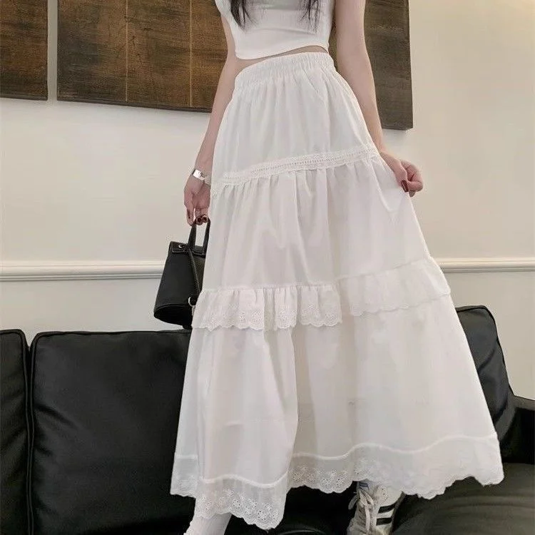 Sweet Lace Patchwork Pure Color Summer Slimming Skirt with Ruffle High Waist Cake Skirt Style Commute Casual Polyester F...
Sweet Lace Patchwork Pure Color Summer Slimming Skirt with Ruffle High Waist Cake Skirt Style Commute Casual Polyester F...