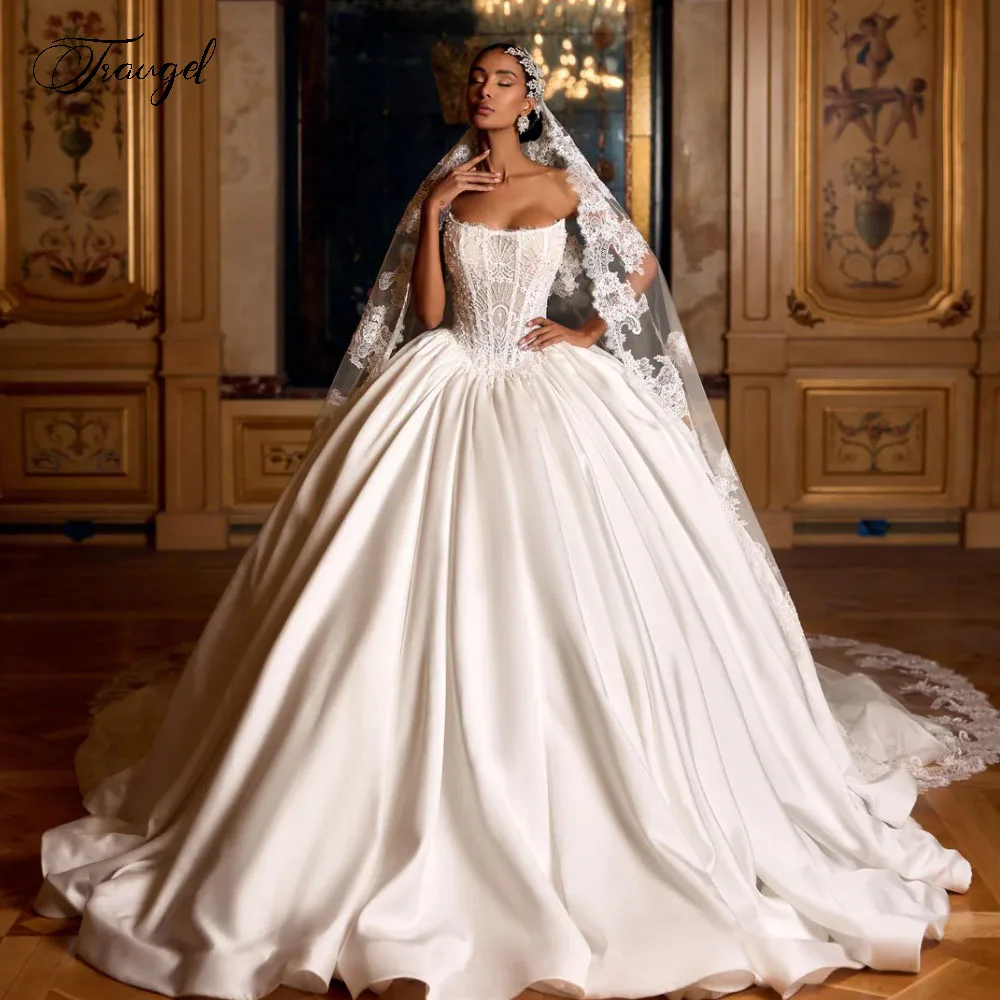 Customized A-Line Elegant Wedding Dresses Strapless Sleeveless Vestido De Novia Lace Embroidery Classic Chic Robe De Mariee
Customized A-Line Elegant Wedding Dresses Strapless Sleeveless Vestido De Novia Lace Embroidery Classic Chic Robe De Mariee