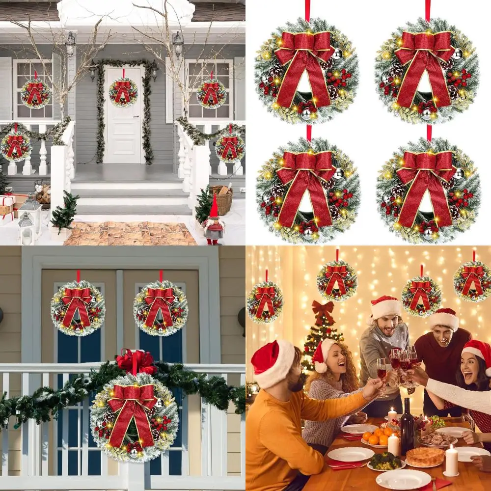 Рождественские венки с подсветкой, 12-дюймовый небольшой рождественский венок с предварительной подсветкой и большим бантом, венок из сосновых игл со светодиодной подсветкой, работа от батареи
Рождественские венки с подсветкой, 12-дюймовый небольшой рождественский венок с предварительной подсветкой и большим бантом, венок из сосновых игл со светодиодной подсветкой, работа от батареи