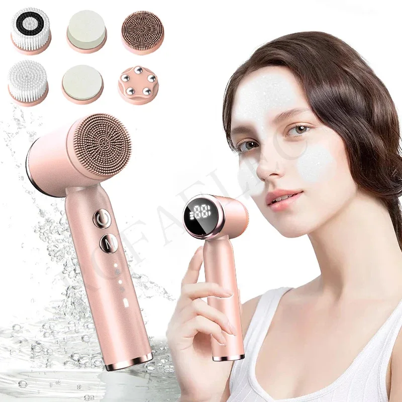 Multi-functional sonic electric facial cleansing brush, rechargeable deep silicone pore cleaner, acne whitening, LED lamp
Multi-functional sonic electric facial cleansing brush, rechargeable deep silicone pore cleaner, acne whitening, LED lamp