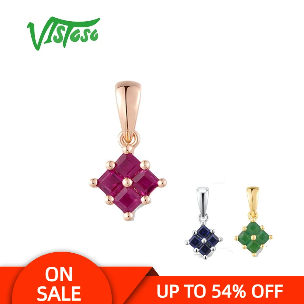 VISTOSO Genuine 14K 585 White /Rose /Yellow Gold Pendant For Women Sparkling Square Blue Sapphire Simple Daily Fine Jewelry
VISTOSO Genuine 14K 585 White /Rose /Yellow Gold Pendant For Women Sparkling Square Blue Sapphire Simple Daily Fine Jewelry