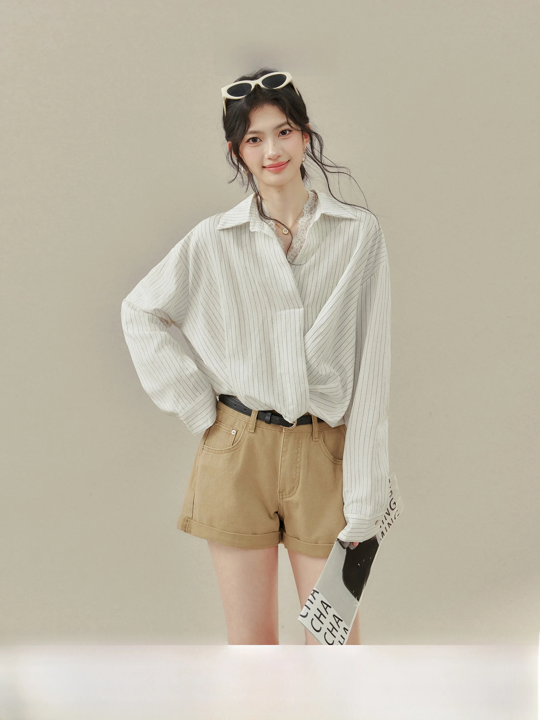 Ouyang Xi Stripe Pattern Loose Fit Long Sleeve Shirt Women's Spring New Style Commute Style Korean Version Salt System Outfit
Ouyang Xi Stripe Pattern Loose Fit Long Sleeve Shirt Women's Spring New Style Commute Style Korean Version Salt System Outfit