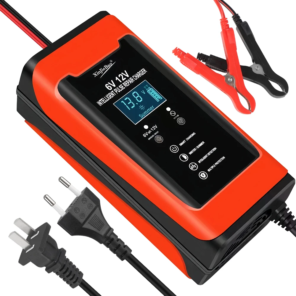 Cycle GEL Lead-Acid Charger 6V 12V 6A Car Battery Charger Auto Motorcycle Pulse Repair LCD Display Smart Fast Charge
Cycle GEL Lead-Acid Charger 6V 12V 6A Car Battery Charger Auto Motorcycle Pulse Repair LCD Display Smart Fast Charge