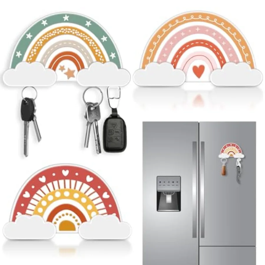 3 Pcs Boho Rainbow Wall Decor Magnetic Key Holder for Wall Cute Resin Adhesive Key Hanger Organizer Decorative Powerful Magneti
3 Pcs Boho Rainbow Wall Decor Magnetic Key Holder for Wall Cute Resin Adhesive Key Hanger Organizer Decorative Powerful Magneti