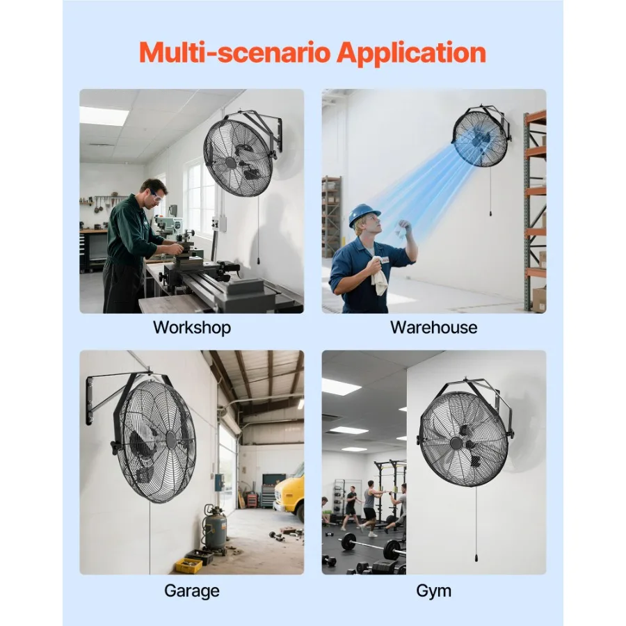 20 Inch Industrial Wall Mount Fan High Velocity 4650 CFM Indoor Fan with 3 Speeds Powerful Motor Garage Wall Fan with Aluminum
20 Inch Industrial Wall Mount Fan High Velocity 4650 CFM Indoor Fan with 3 Speeds Powerful Motor Garage Wall Fan with Aluminum