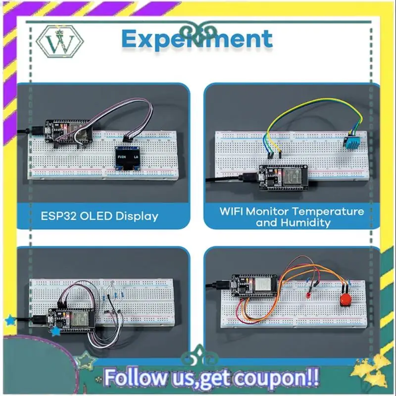НОВЫЙ комплект ESP32 ESP-32S WIFI I OT макетная плата для Arduino Project Learning Kit базовый стартовый комплект с учебным пособием DIY Kit
НОВЫЙ комплект ESP32 ESP-32S WIFI I OT макетная плата для Arduino Project Learning Kit базовый стартовый комплект с учебным пособием DIY Kit