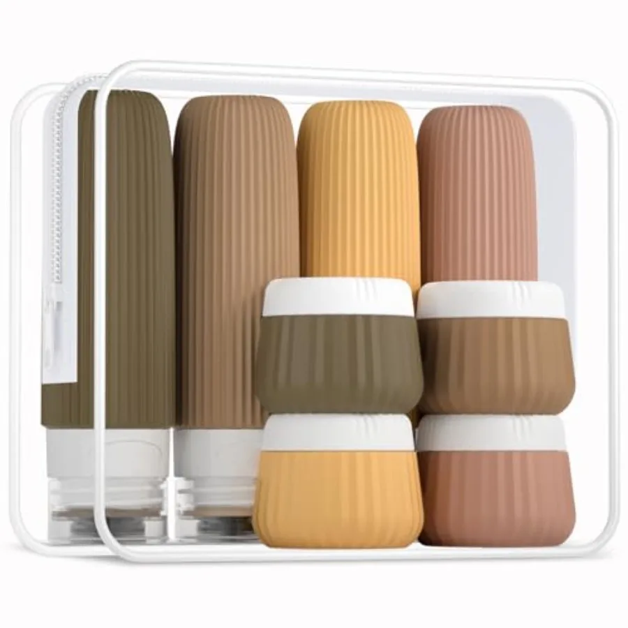 Travel Bottles 8 Pack, TSA Approved 3 oz Travel Toiletries Containers with Clear Bag, Leak Proof Silicone Squeezable Essentials
Travel Bottles 8 Pack, TSA Approved 3 oz Travel Toiletries Containers with Clear Bag, Leak Proof Silicone Squeezable Essentials
