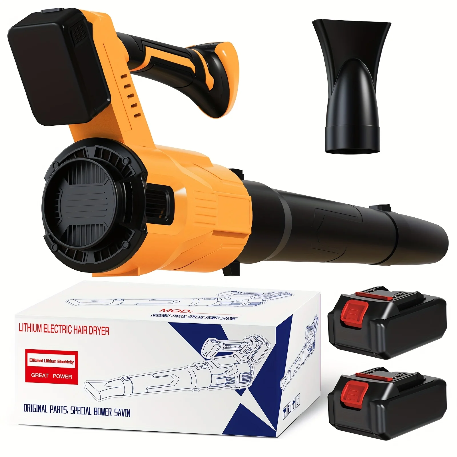 Cordless Electric Leaf Blower with 2x4.0Ah Batteries, 580CFM/160MPH, 3 Speed Levels & Extension Nozzle - Ergonomic Non-Slip Handle, Lightweight Design for Lawn Care, Yard, Snow, Pet Hair, Leaf Blower Cordless, Father's Day gift
Cordless Electric Leaf Blower with 2x4.0Ah Batteries, 580CFM/160MPH, 3 Speed Levels & Extension Nozzle - Ergonomic Non-Slip Handle, Lightweight Design for Lawn Care, Yard, Snow, Pet Hair, Leaf Blower Cordless, Father's Day gift