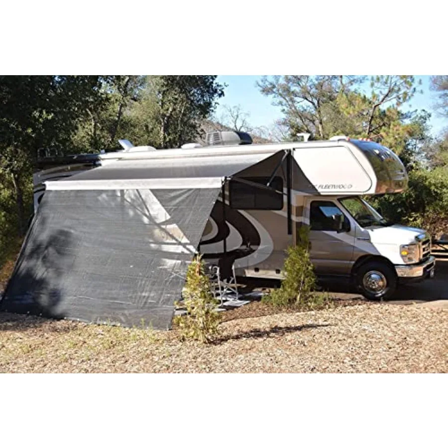 RV Awning Shade Motorhome Patio Sun Screen Complete Deluxe Kit in Black for 10'x12' with Premium UV Protection and Durable Mate
RV Awning Shade Motorhome Patio Sun Screen Complete Deluxe Kit in Black for 10'x12' with Premium UV Protection and Durable Mate