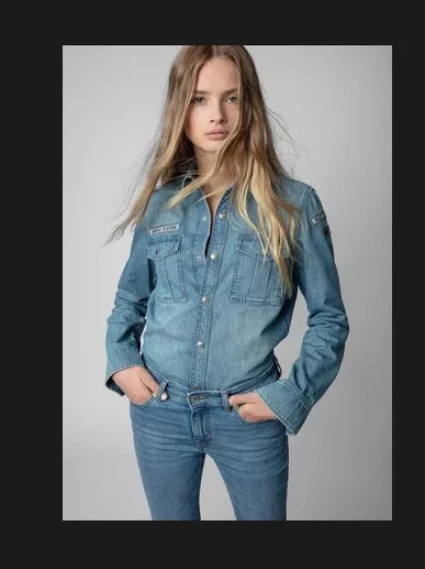 Soft Denim Patchwork Long Sve Casual irt Jaet Retro Clear Sto Autumn Early Cotton Pure Breathable Comfortable Women's
Soft Denim Patchwork Long Sve Casual irt Jaet Retro Clear Sto Autumn Early Cotton Pure Breathable Comfortable Women's