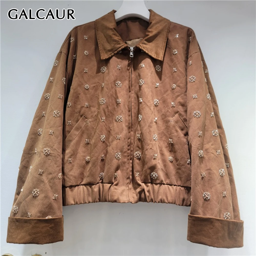 GALCAUR однотонная базовая куртка с бусинами, женская свободная повседневная куртка с лацканами и длинными рукавами, зимняя стильная модная новая одежда
GALCAUR однотонная базовая куртка с бусинами, женская свободная повседневная куртка с лацканами и длинными рукавами, зимняя стильная модная новая одежда