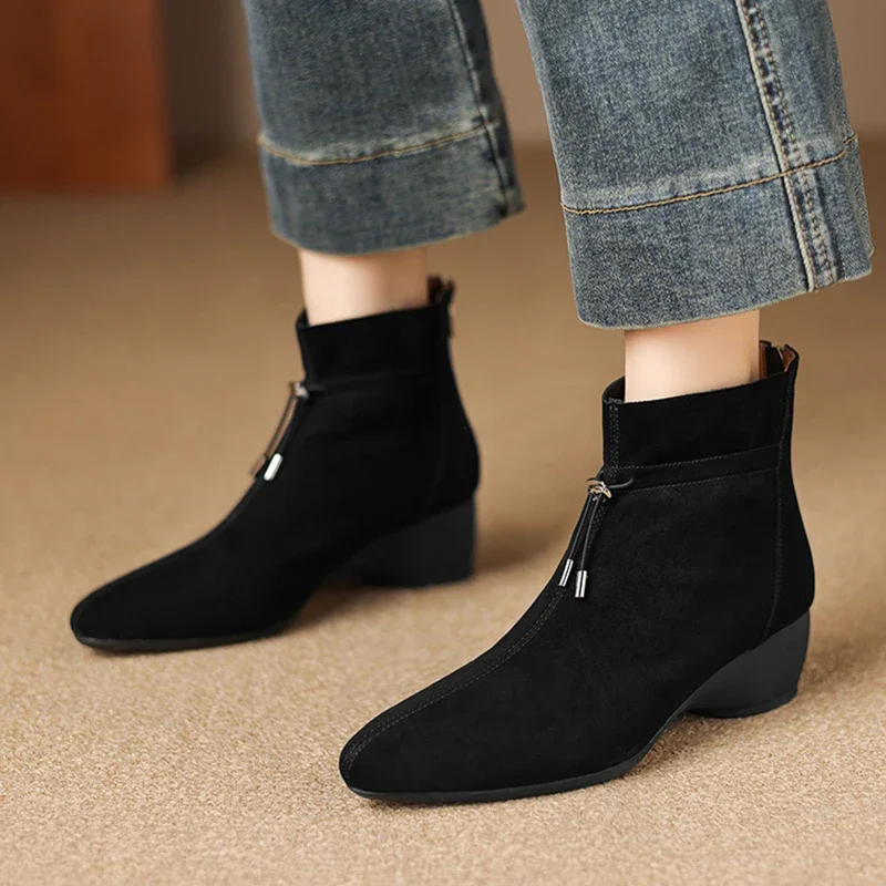 2026 new autumn winter women ankle boots natural leather 22-25cm kid suede pointed toe back zip lace-up short boots fashion
2026 new autumn winter women ankle boots natural leather 22-25cm kid suede pointed toe back zip lace-up short boots fashion