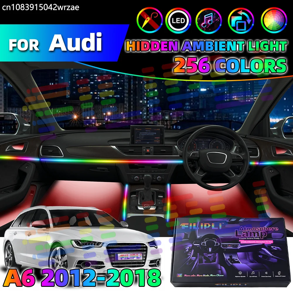 18 in 1 For AUDI A6 2012-2018 Years Car Interior Ambient Lights Strips Breathing Lighting Kit App Control Auto Decorative Lamp
18 in 1 For AUDI A6 2012-2018 Years Car Interior Ambient Lights Strips Breathing Lighting Kit App Control Auto Decorative Lamp