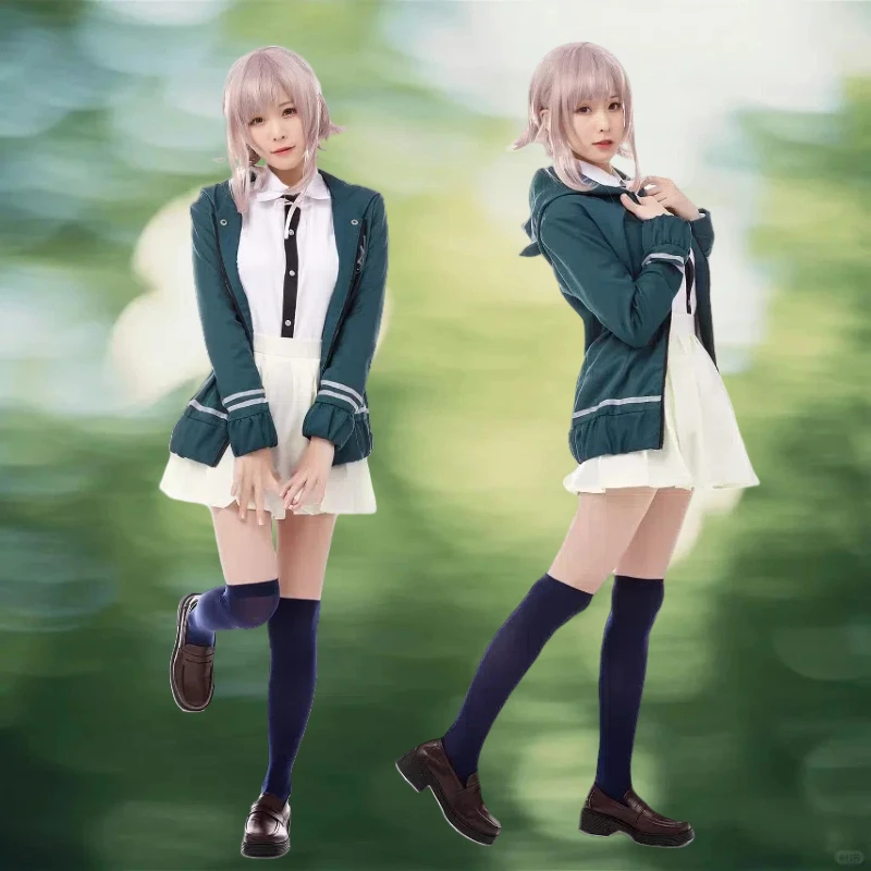 Game Nanami Chiaki Costume Cosplay White Shirt Green Coat Skirt JK School Uniform Sweet Clothes Role Play Outfit Full Set
Game Nanami Chiaki Costume Cosplay White Shirt Green Coat Skirt JK School Uniform Sweet Clothes Role Play Outfit Full Set