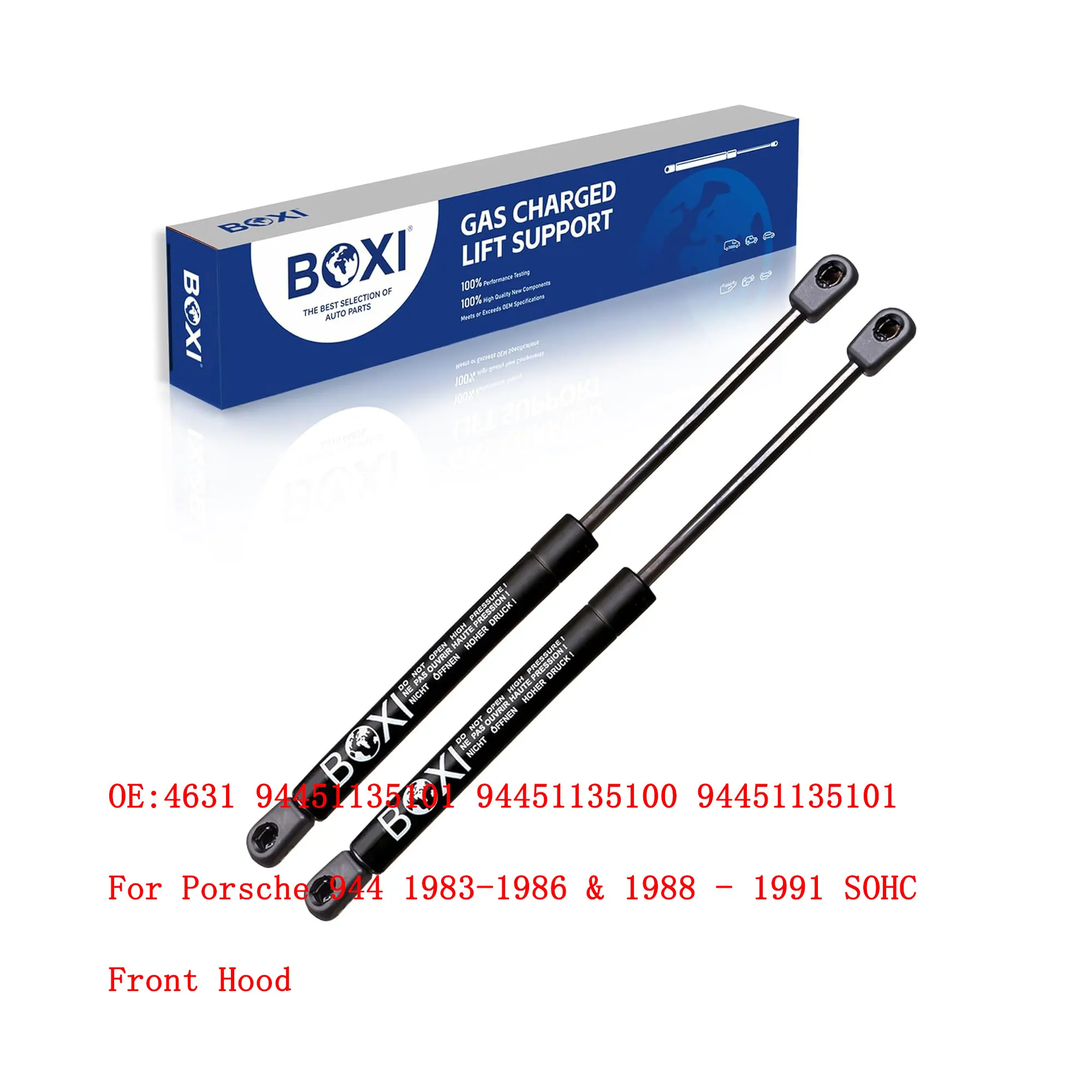 2Pcs Front Hood GSJ09105 ZS09105 Lift Gas Shocks 4631 94451135101 For Porsche 944 1983-1986 & 1988 - 1991 SOHC Support Struts
2Pcs Front Hood GSJ09105 ZS09105 Lift Gas Shocks 4631 94451135101 For Porsche 944 1983-1986 & 1988 - 1991 SOHC Support Struts