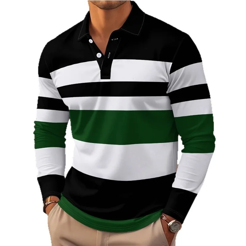 3D Printed Men's Classic Stripe Polo Shirts Fashion Simple Design Long Sleeve Lapel Pullover Autumn Daily Outdoor Casual Clothes
3D Printed Men's Classic Stripe Polo Shirts Fashion Simple Design Long Sleeve Lapel Pullover Autumn Daily Outdoor Casual Clothes