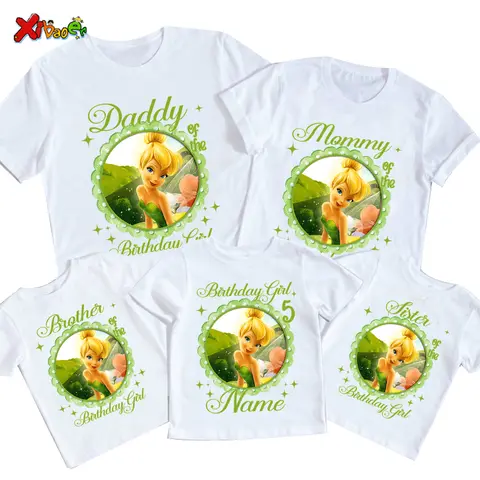 7th Birthday Girl TShirt Family Matching Outfits Kids Personalized Name Party T-shirt Family Look 6 5 7 8 9 Year Girl 6th 8th