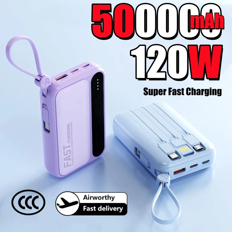 Портативный внешний аккумулятор VIVO 500000 мАч, 120 Вт, сверхбыстрая зарядка, большой емкости со встроенными 4 кабелями для iPhone Samsung
Портативный внешний аккумулятор VIVO 500000 мАч, 120 Вт, сверхбыстрая зарядка, большой емкости со встроенными 4 кабелями для iPhone Samsung