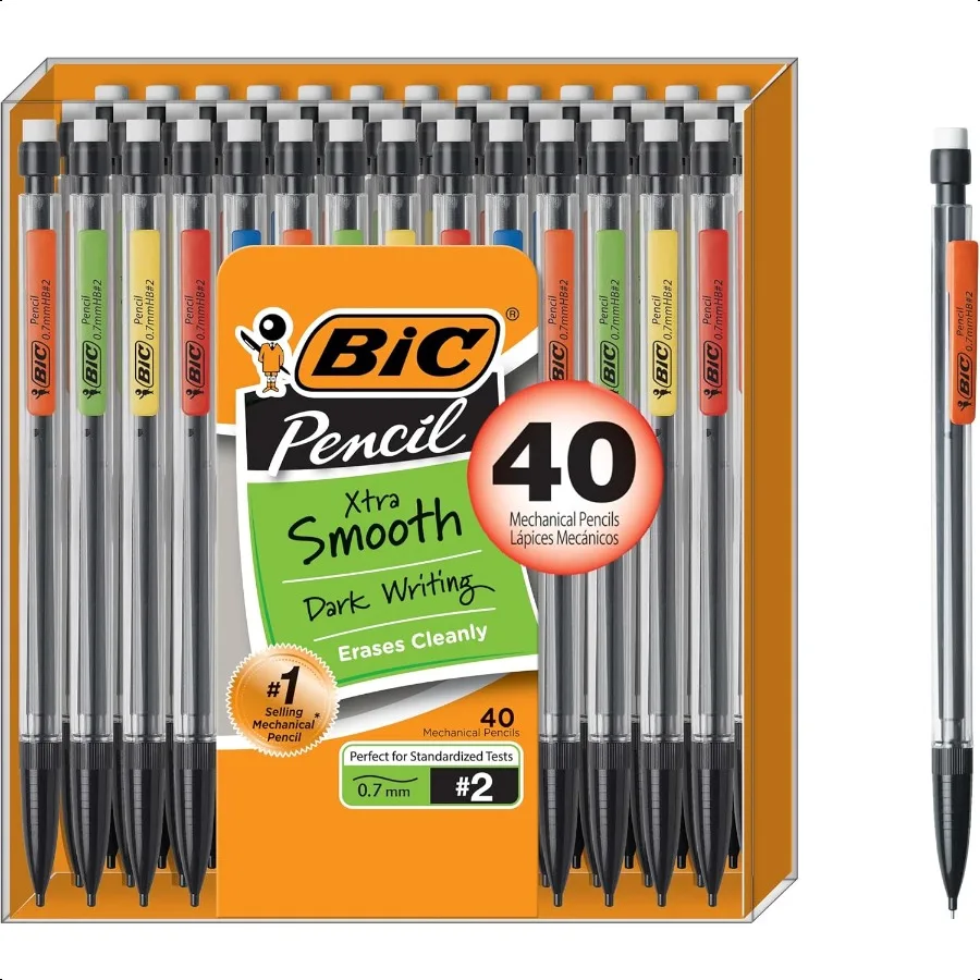 Xtra Smooth Mechanical Pencil with 0.7 mm Medium Point Refillable and Retractable 40Count Pack
Xtra Smooth Mechanical Pencil with 0.7 mm Medium Point Refillable and Retractable 40Count Pack