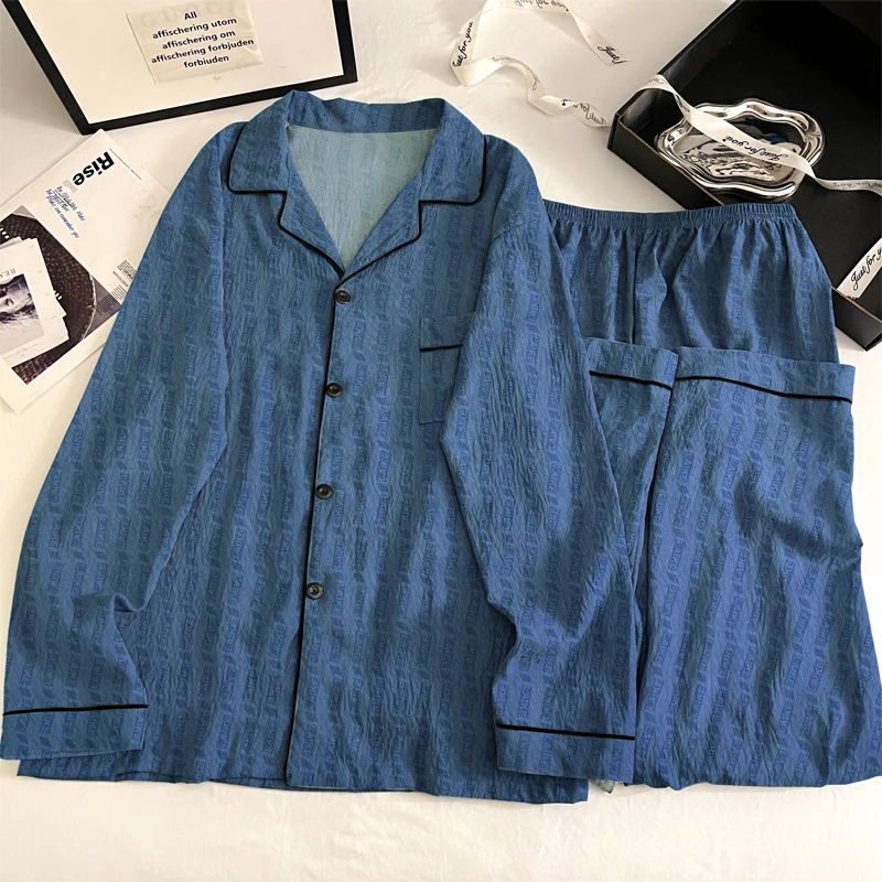  2026 New Thin Men's Pajamas Long Sleeved Pants Solid Color Jacquard Cartoon Cute Home Clothes Youth Student Sleepwear Homewear
2026 New Thin Men's Pajamas Long Sleeved Pants Solid Color Jacquard Cartoon Cute Home Clothes Youth Student Sleepwear Homewear