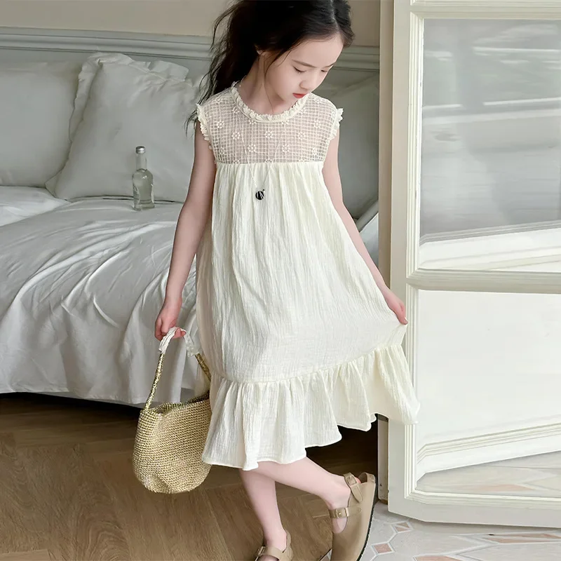 Girls Dress 2024 Summer New Foreign Children Dress Fairy Dress Temperament Baby Princess Dresses Children Solid White Skirt
Girls Dress 2024 Summer New Foreign Children Dress Fairy Dress Temperament Baby Princess Dresses Children Solid White Skirt