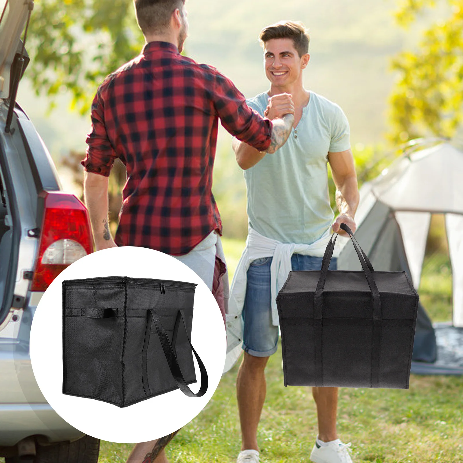 Insulated Shopping Bag Large Capacity Non-Woven Aluminum Foil Material Reusable Food Delivery Bag For Takeout Cold Food
Insulated Shopping Bag Large Capacity Non-Woven Aluminum Foil Material Reusable Food Delivery Bag For Takeout Cold Food