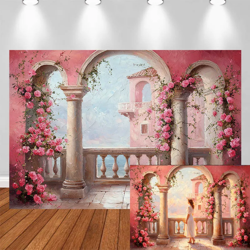 LS Photography Background Pink Wall Arch Flower Roman Column Terrace Decor Wedding Adult Portrait Photo Backdrop Studio
LS Photography Background Pink Wall Arch Flower Roman Column Terrace Decor Wedding Adult Portrait Photo Backdrop Studio
