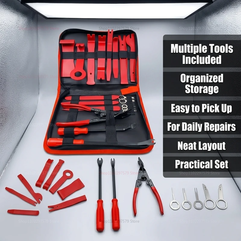 19 Piece Car Audio Dash Panel Removal Tool Kit Interior Disassembly Skid Board Navigation Trim Set
19 Piece Car Audio Dash Panel Removal Tool Kit Interior Disassembly Skid Board Navigation Trim Set