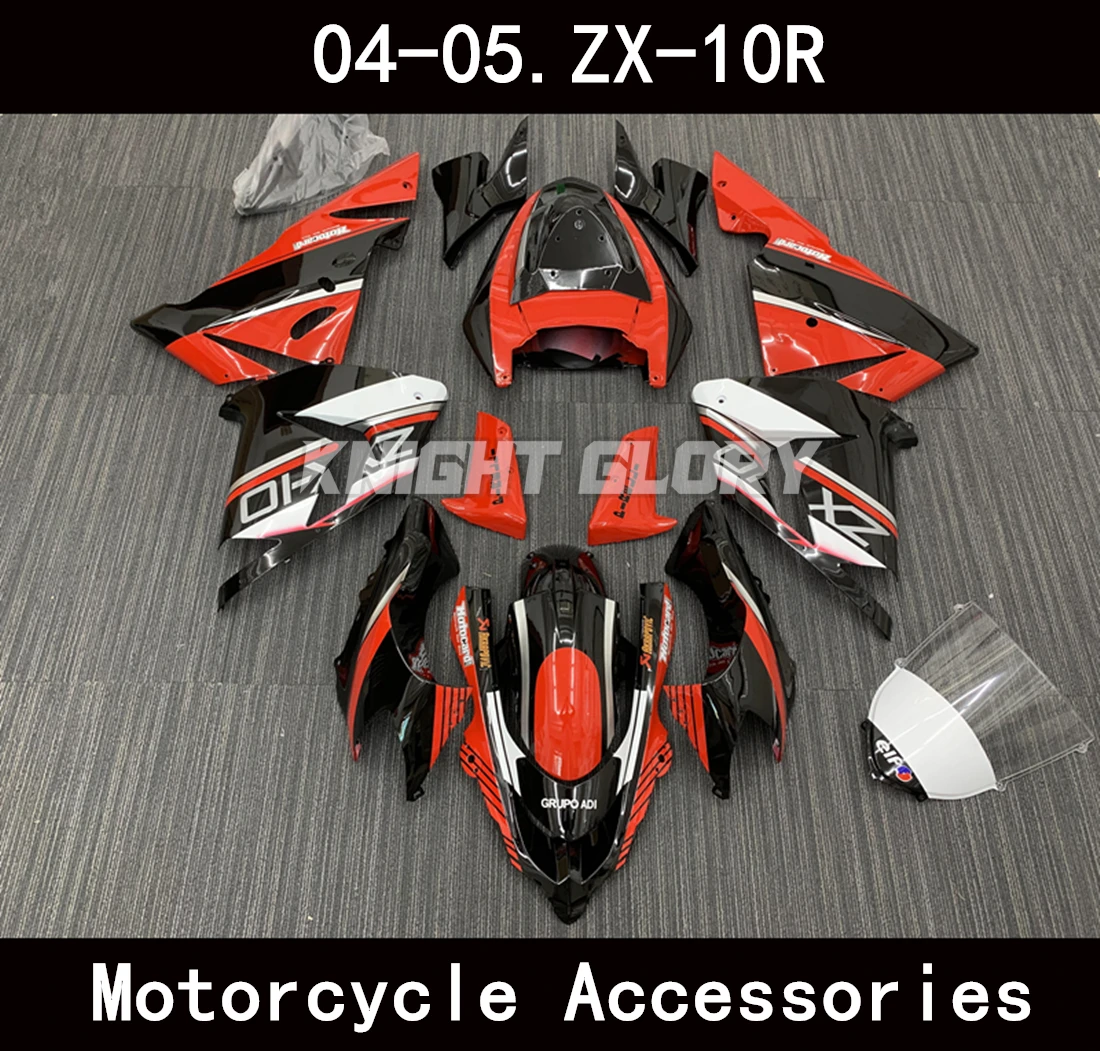 Новые комплекты обтекателей для литья под давлением ABS, пригодные для ZX-10R 2004 2005, комплект кузовных работ, аксессуары для мотоциклов
Новые комплекты обтекателей для литья под давлением ABS, пригодные для ZX-10R 2004 2005, комплект кузовных работ, аксессуары для мотоциклов