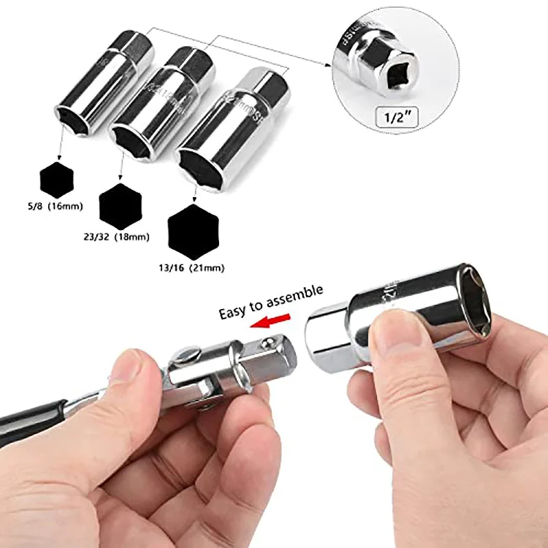 4-piece spark plug socket wrench set, high-strength chrome-plated spark plug tools, automotive repair tools 16mm 18mm 21mm
4-piece spark plug socket wrench set, high-strength chrome-plated spark plug tools, automotive repair tools 16mm 18mm 21mm