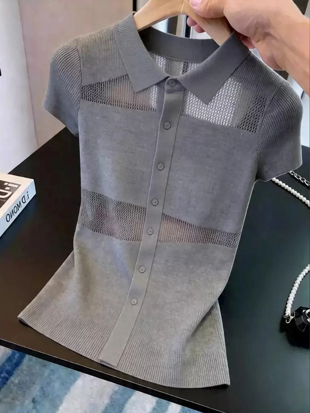 Stylish Neck Knitted Sweater Hollow out Short Sleeve Women's Fashion Korean Version Slimming Versatile High-End Feeling ...
Stylish Neck Knitted Sweater Hollow out Short Sleeve Women's Fashion Korean Version Slimming Versatile High-End Feeling ...