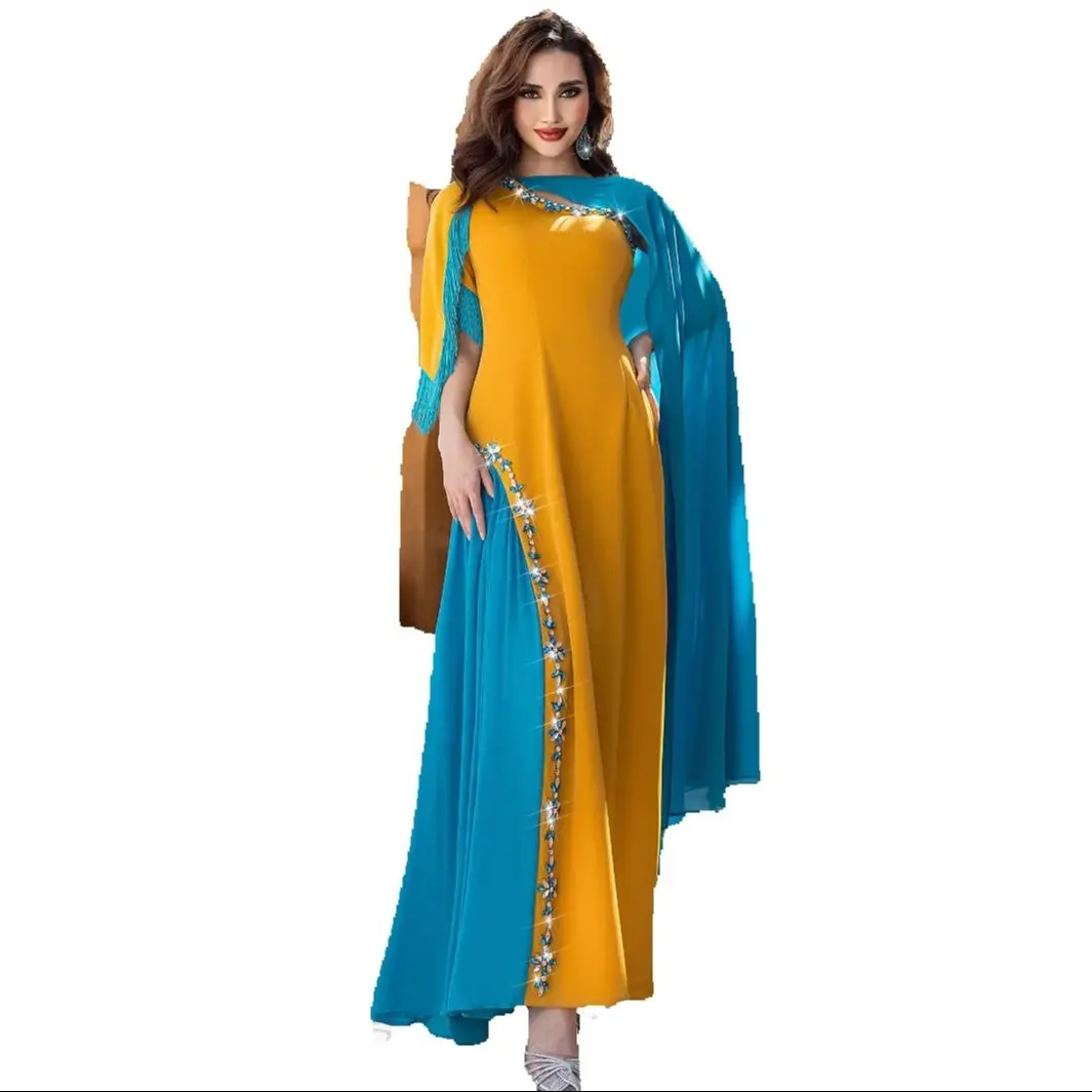 Eid Djellaba Diamonds Jalabiya Cloak Cape Sleeve Evening Party Dresses for Woman Muslim Dress Dubai Abaya Kebaya Islam Vestidos
Eid Djellaba Diamonds Jalabiya Cloak Cape Sleeve Evening Party Dresses for Woman Muslim Dress Dubai Abaya Kebaya Islam Vestidos