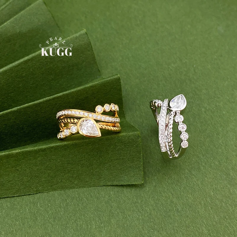 KUGG 100% 18K White/Yellow Gold Rings Luxury Fashion Design Real Natural Diamond Engagement Ring for Women High Party Jewelry
KUGG 100% 18K White/Yellow Gold Rings Luxury Fashion Design Real Natural Diamond Engagement Ring for Women High Party Jewelry