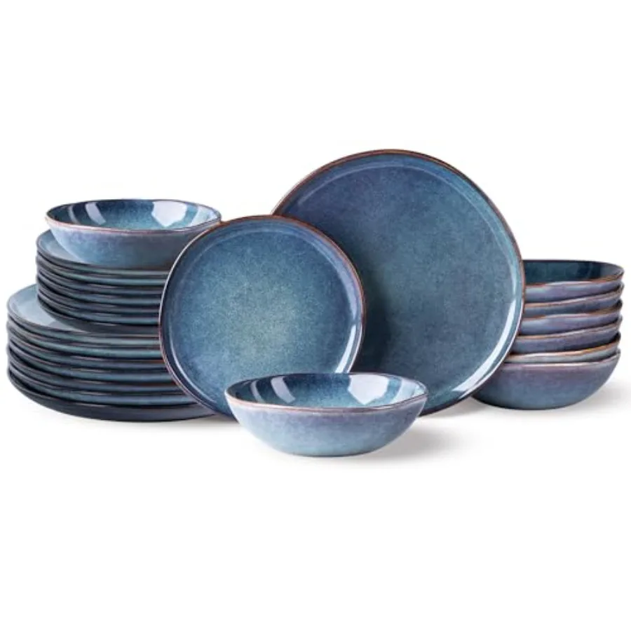 Ceramic Dinnerware Sets, Handmade Reactive Glaze Stoneware Plates and Bowls Sets, Highly Scratch Resistant Dishwasher and Micro
Ceramic Dinnerware Sets, Handmade Reactive Glaze Stoneware Plates and Bowls Sets, Highly Scratch Resistant Dishwasher and Micro
