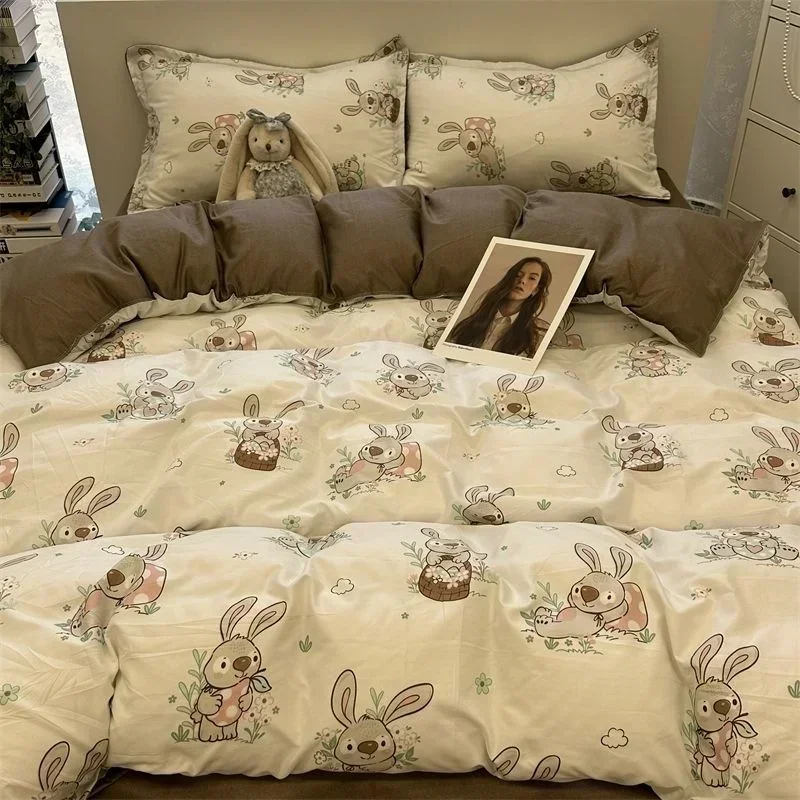 Korean Style Green Floral Bedding Set Soft Cartoon Duvet Cover Pillowcase Bed Flat Sheet Set for Girls Full Queen King Bed Linen
Korean Style Green Floral Bedding Set Soft Cartoon Duvet Cover Pillowcase Bed Flat Sheet Set for Girls Full Queen King Bed Linen