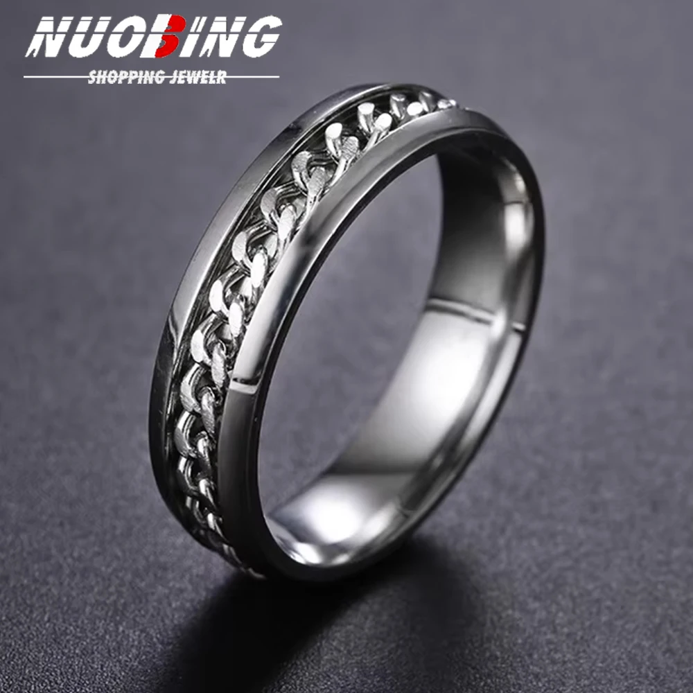 6mm Stainless Steel Chain Rotating Universal Ring For Men And Women Casual Sports Anxiety Jewelry Gifts From Friends
6mm Stainless Steel Chain Rotating Universal Ring For Men And Women Casual Sports Anxiety Jewelry Gifts From Friends