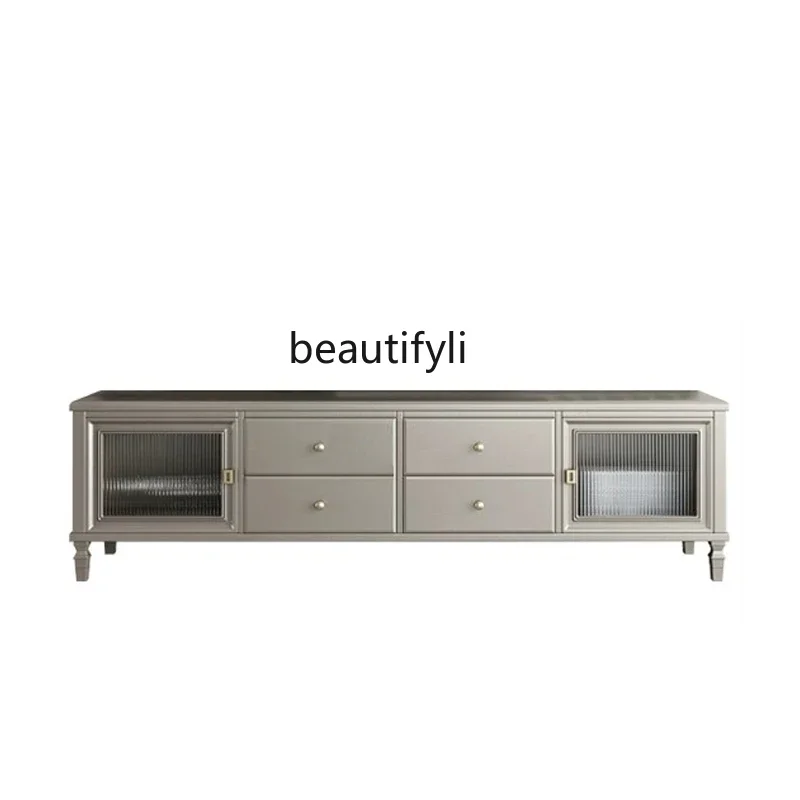 American light luxury solid wood TV cabinet coffee table combination modern living room background wall video cabinet
American light luxury solid wood TV cabinet coffee table combination modern living room background wall video cabinet